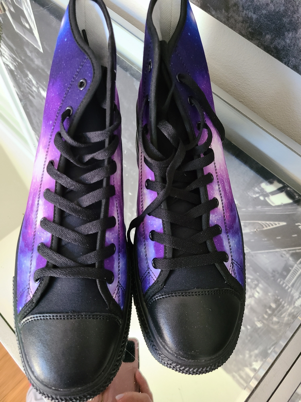 Purple Galaxy High-Top Sneakers